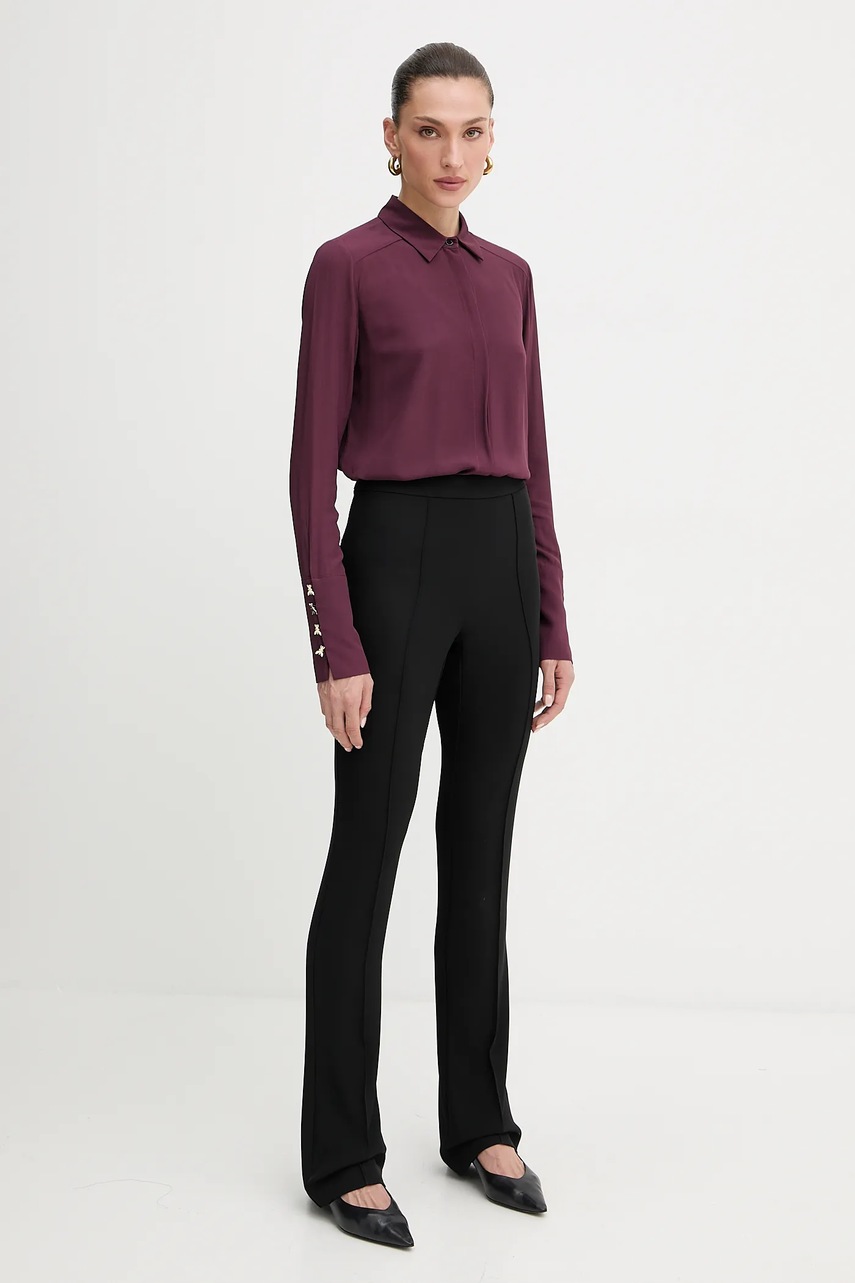 Брюки Patrizia Pepe цвет чёрный клёш средняя посадка 8P0747 A454