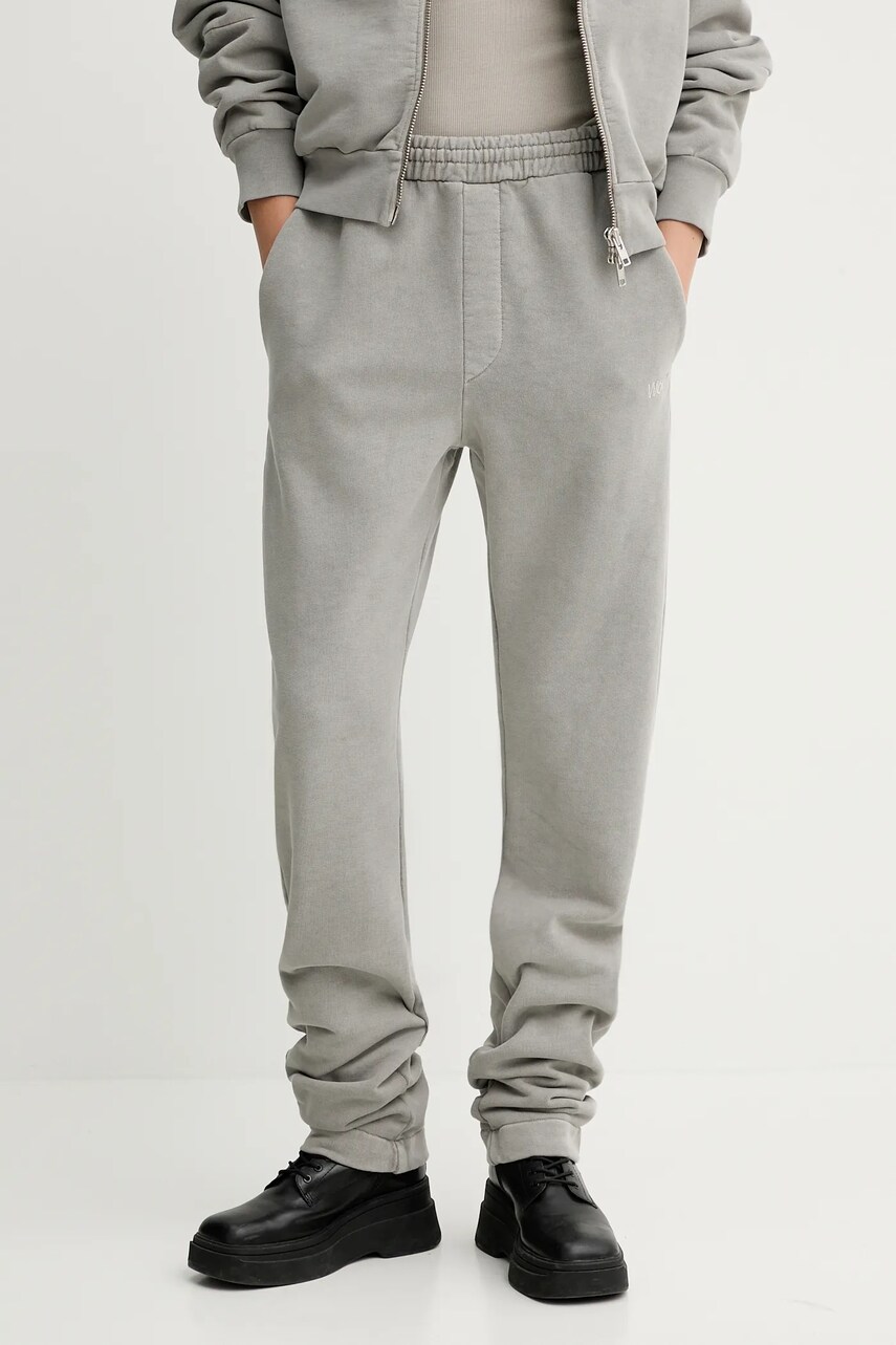 Won Hundred pantaloni de trening din bumbac culoarea gri, uni, 3693-12082