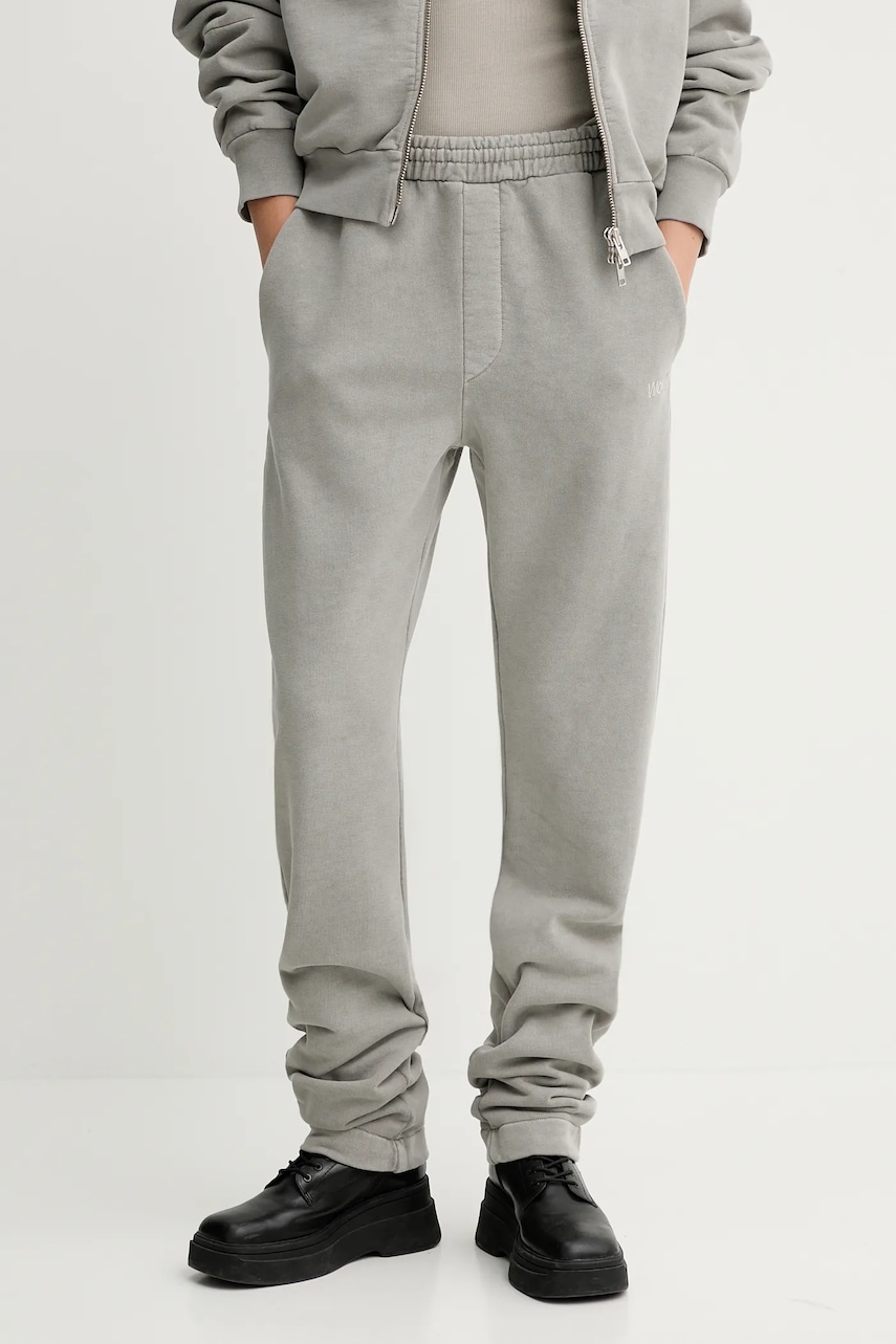 Won Hundred pantaloni de trening din bumbac culoarea gri, uni, 3693-12082