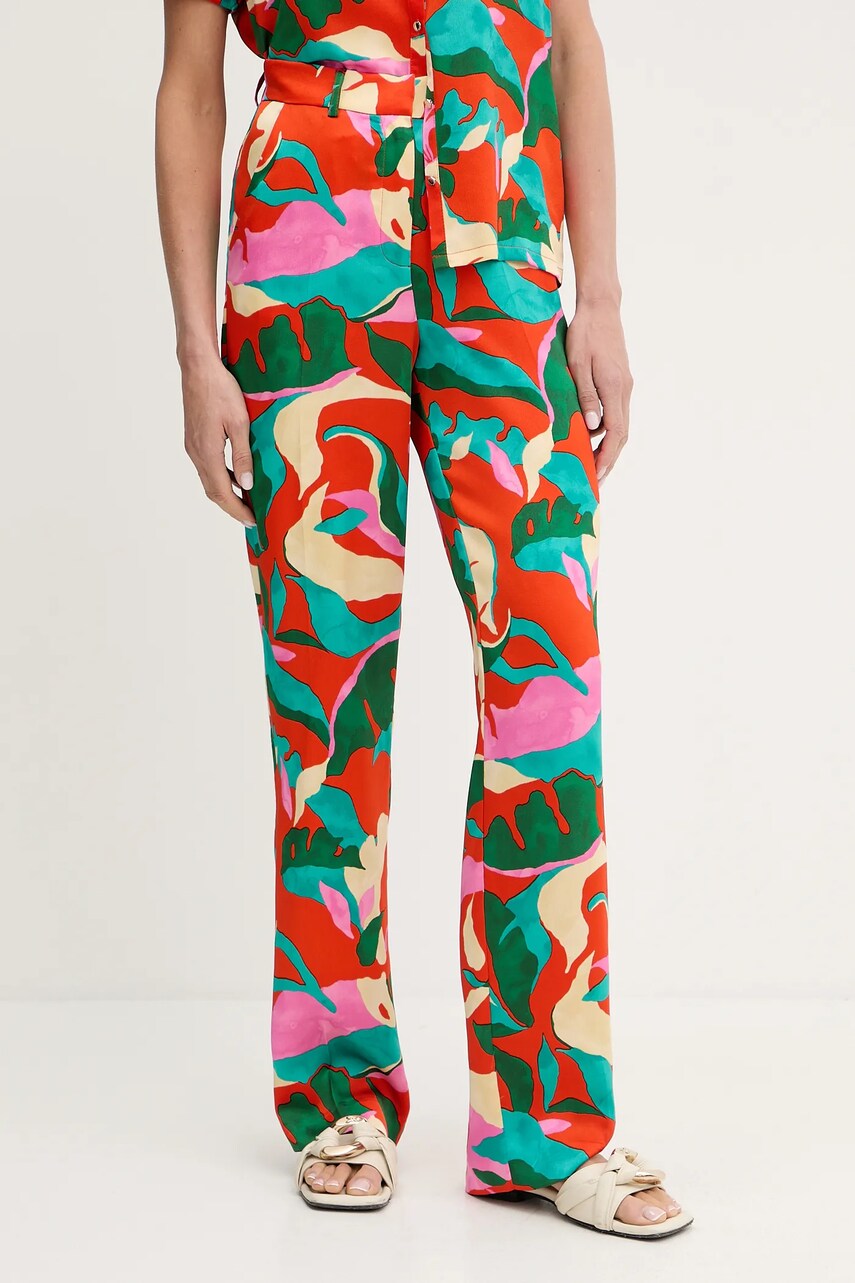 Morgan pantaloni culoarea portocaliu, drept, high waist, PROU.F