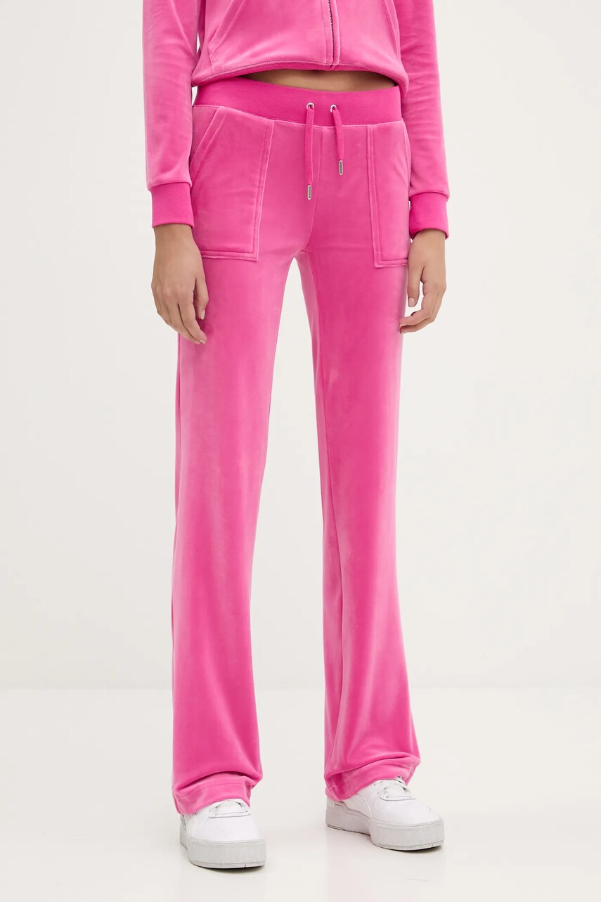 Juicy Couture pantaloni de trening DEL RAY POCKETED PANT culoarea roz, uni, JCAP180