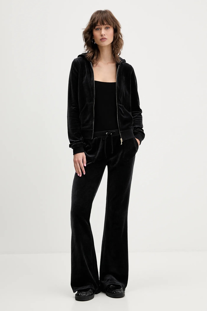 Спортивные штаны из велюра Juicy Couture CAISA LOW RISE PANT цвет розовый однотонные JCSEBJ008G