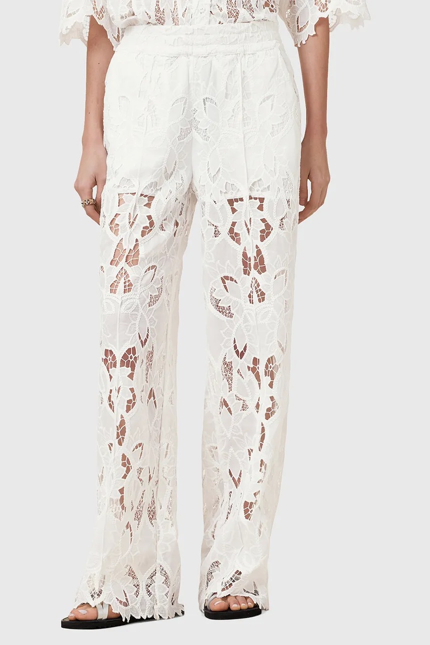 Брюки AllSaints CHARLI цвет белый прямые высокая посадка W080TC