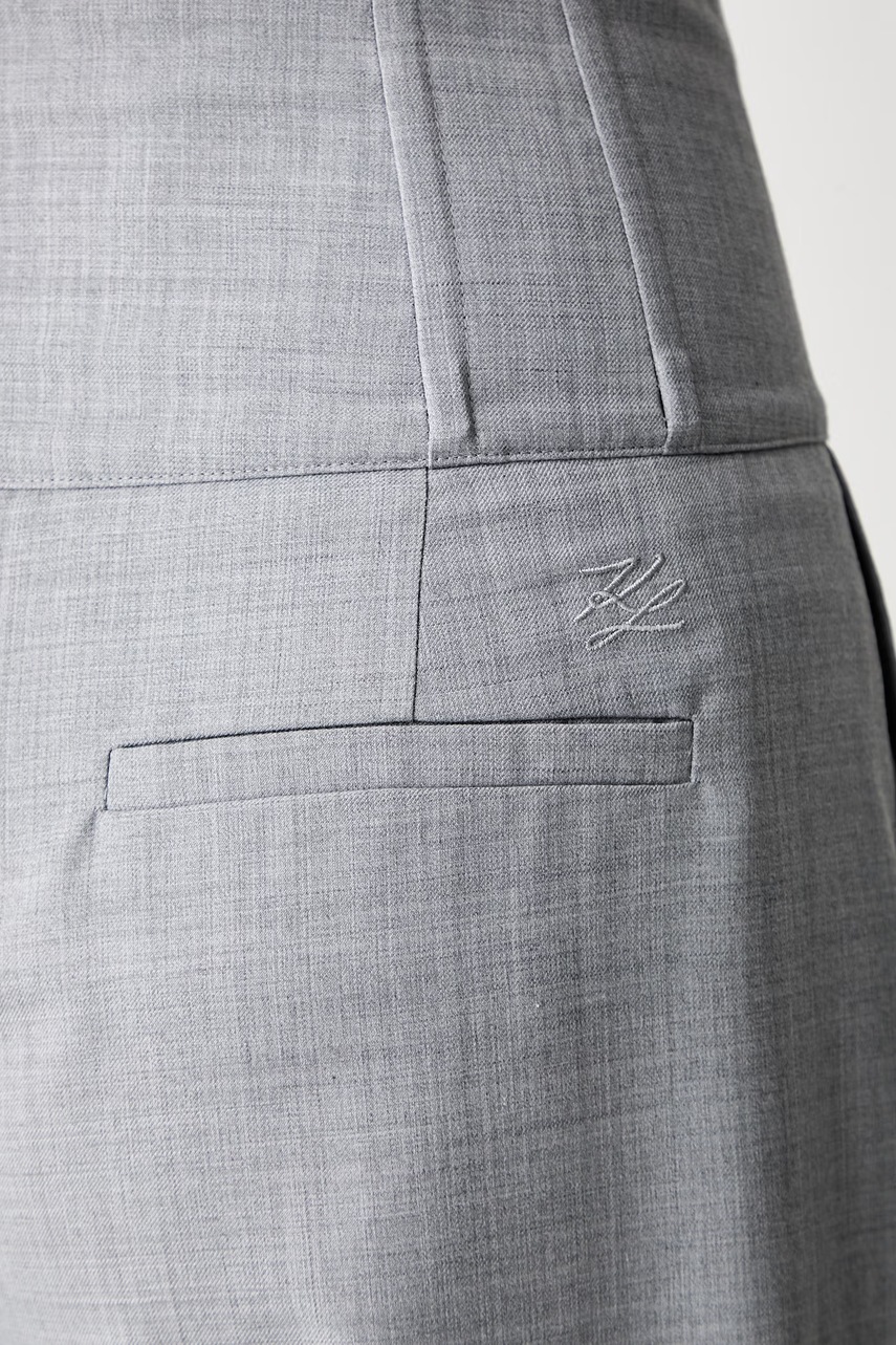 Karl Lagerfeld Karl Lagerfeld Παντελόνι wide leg γυναικείο με πρόσμιξη μαλλιού - 4