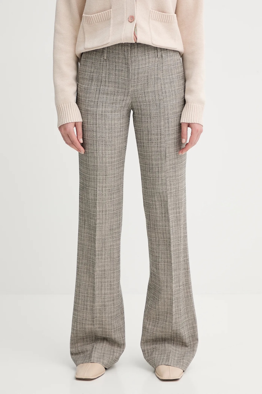 PS Paul Smith pantaloni cu lână culoarea bej, drept, medium waist, W2R-358T-T31313