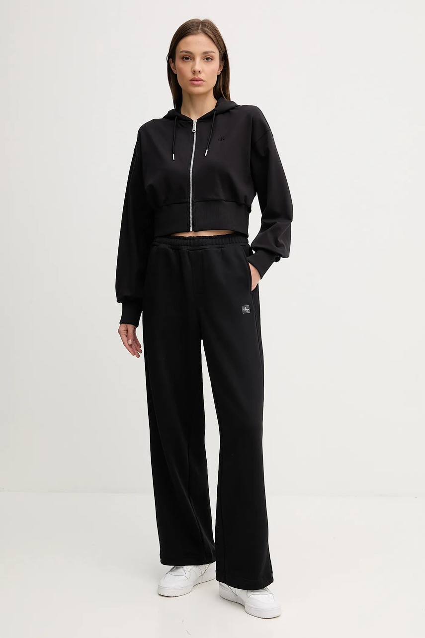 Спортивные штаны Calvin Klein Jeans цвет чёрный однотонные LV047C249G