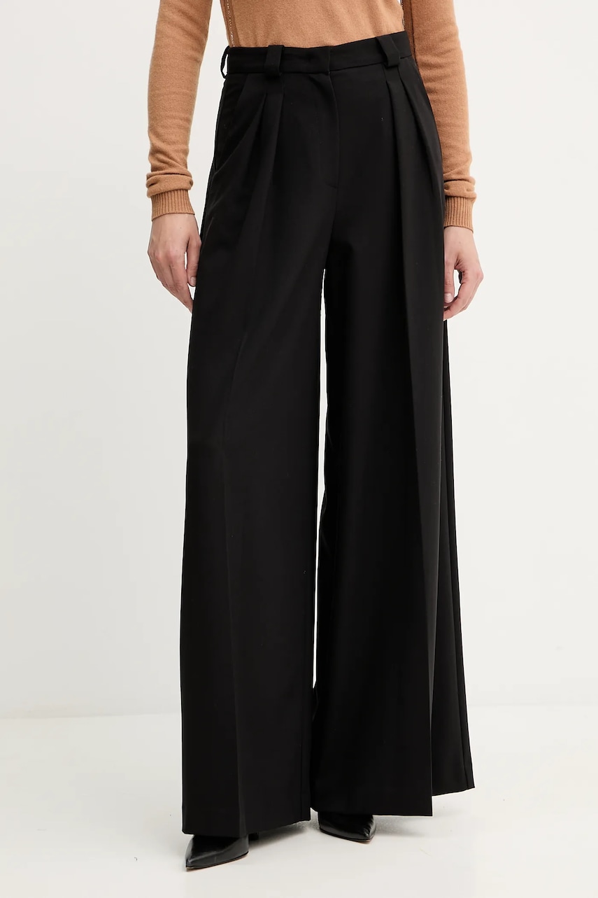 Simona Corsellini pantaloni culoarea negru, drept, high waist, A25CPPA00301