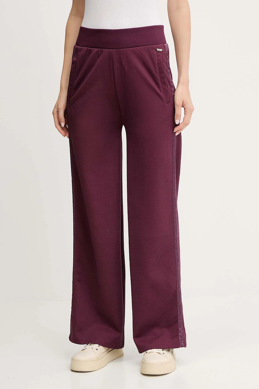 BOSS pantaloni de lounge culoarea roz, uni, 50545655