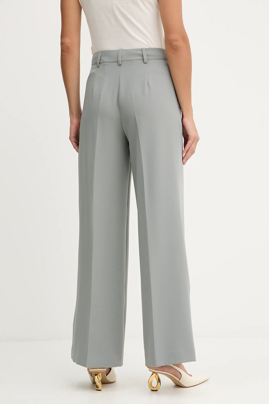 Брюки BOSS Orange цвет серый прямые высокая посадка 50545580