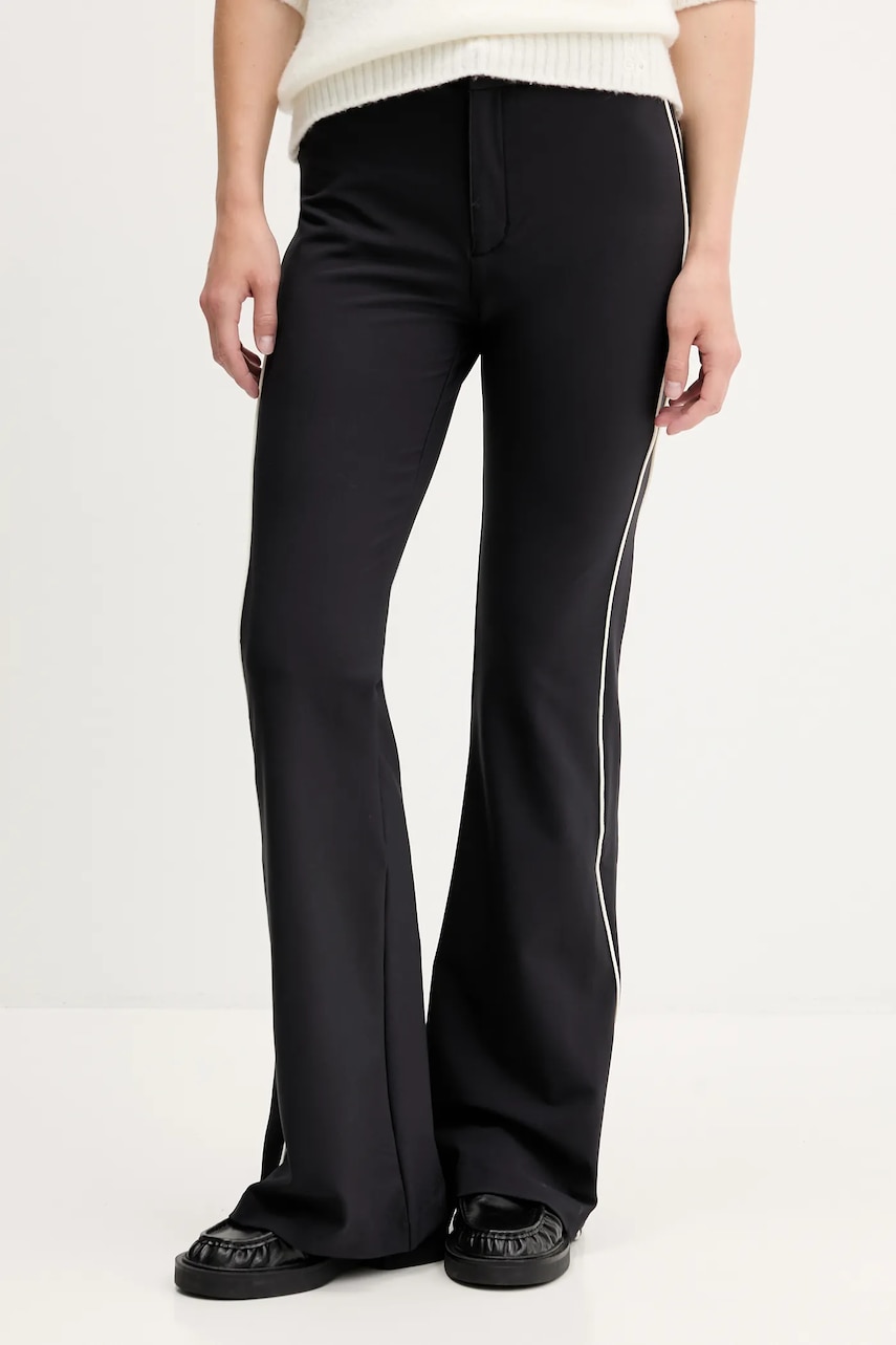 Hugo Blue pantaloni culoarea negru, lat, high waist, 50542169