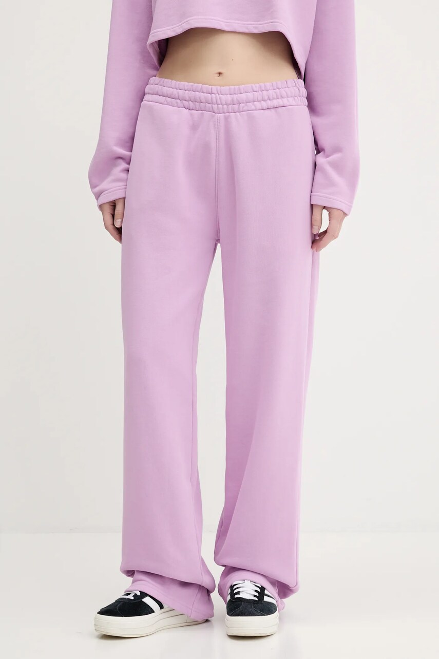 Hugo Blue pantaloni de trening din bumbac culoarea violet, uni, 50545019