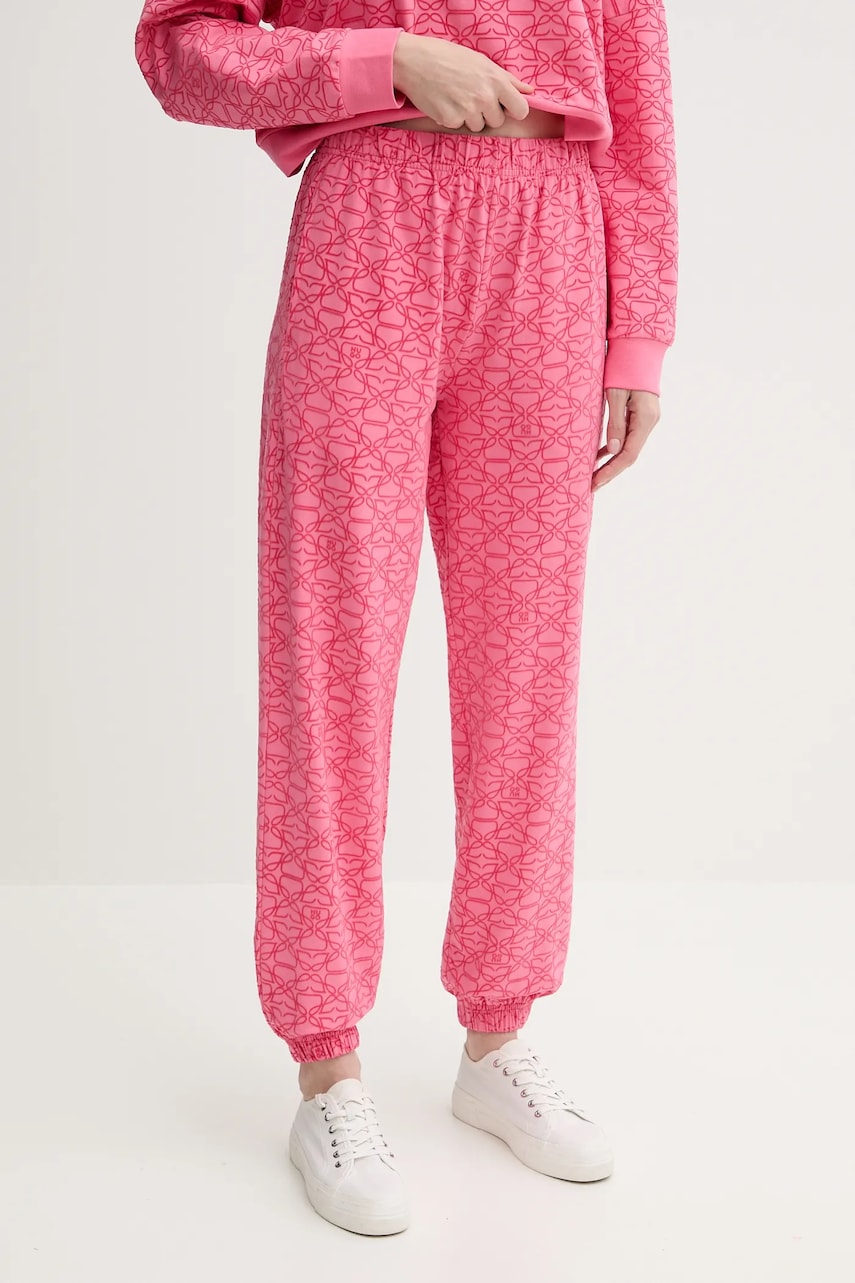 HUGO pantaloni de trening culoarea roz, cu imprimeu, 50545211