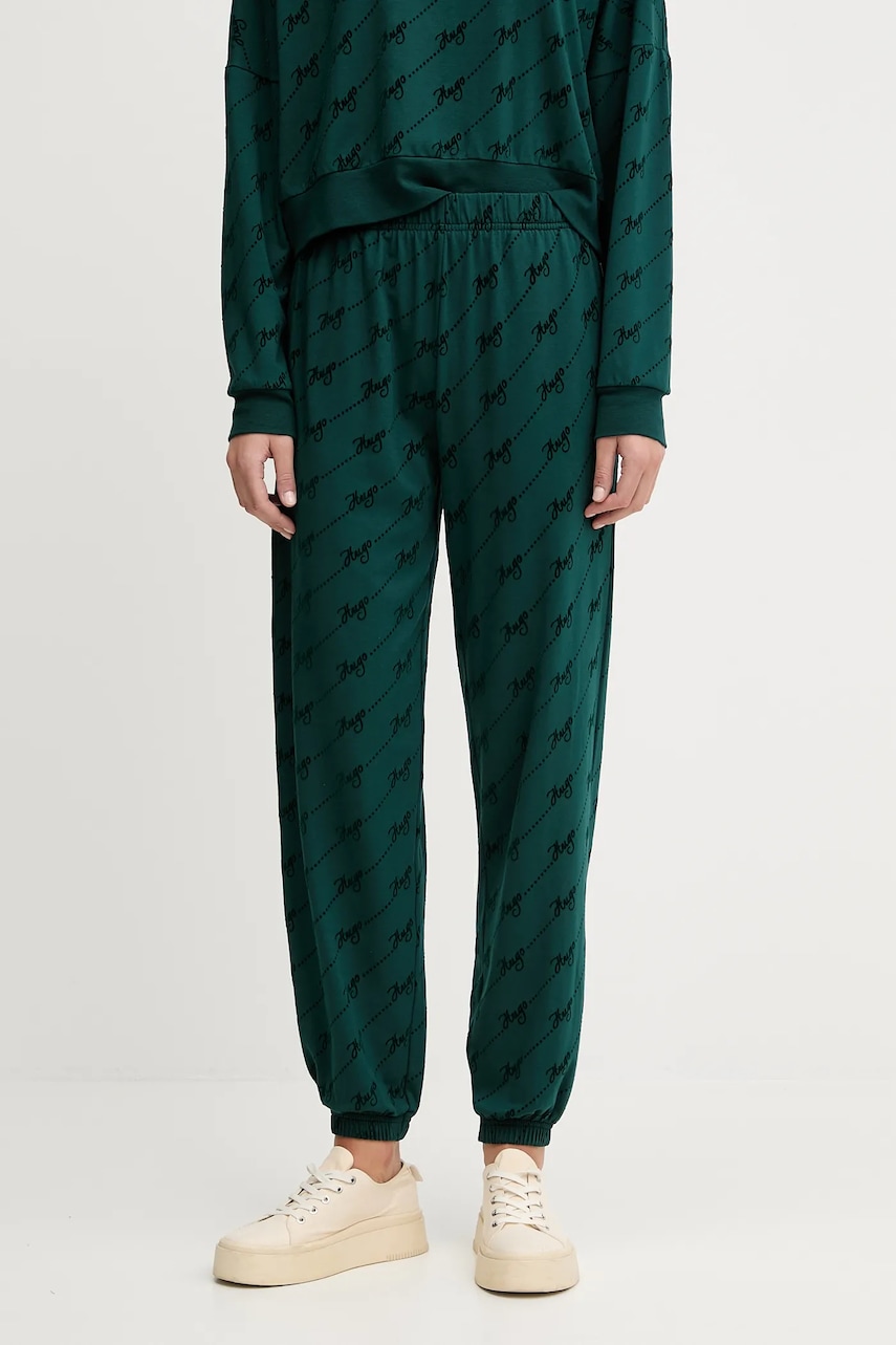 HUGO pantaloni de trening culoarea roz, cu imprimeu, 50545211