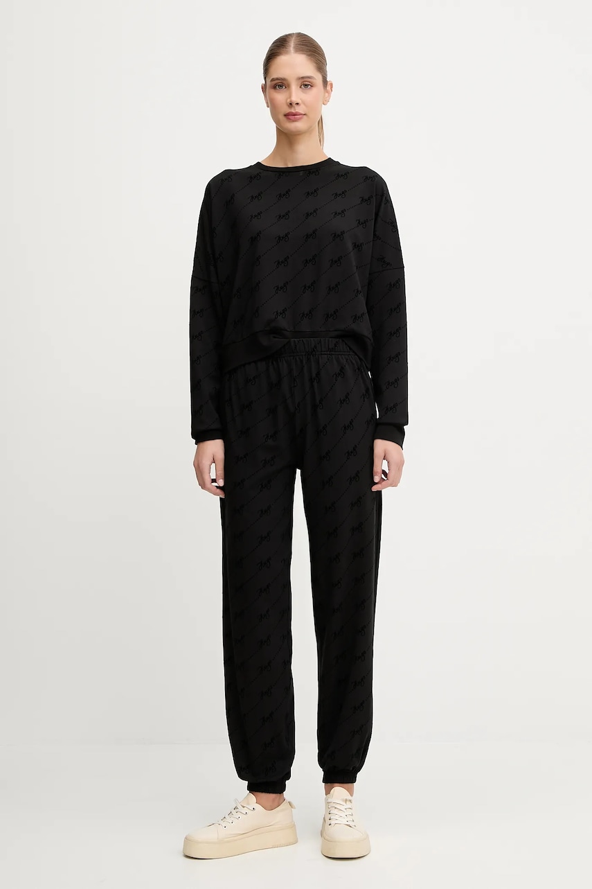 HUGO pantaloni de trening culoarea roz, cu imprimeu, 50545211