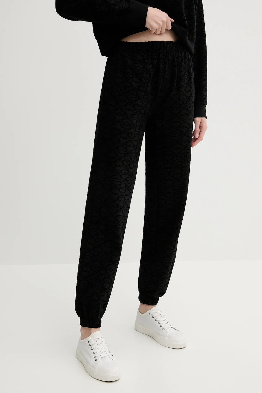 HUGO pantaloni de trening culoarea negru, cu imprimeu, 50545211
