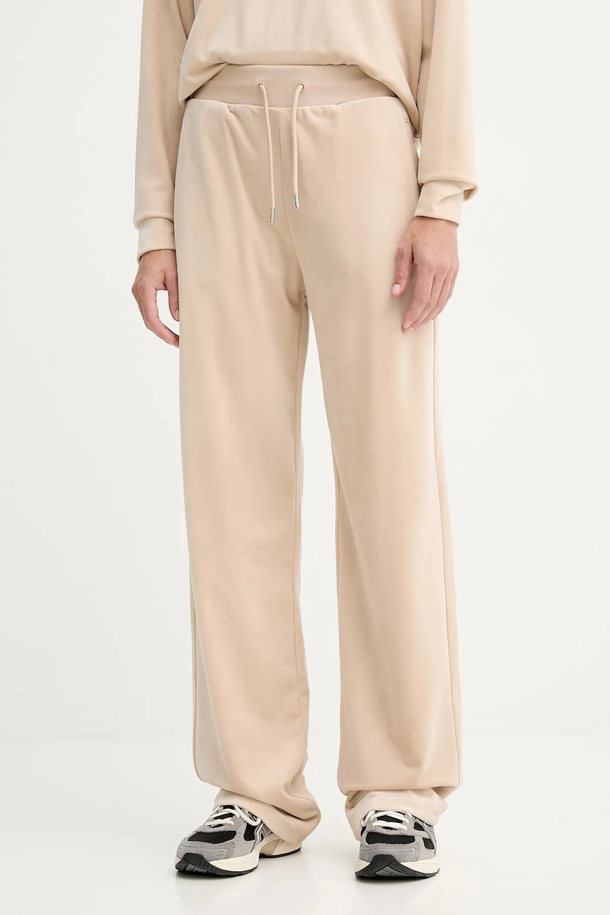 Levně Tepláky Guess COUTURE dámské, béžová barva, V3BB26 K0232