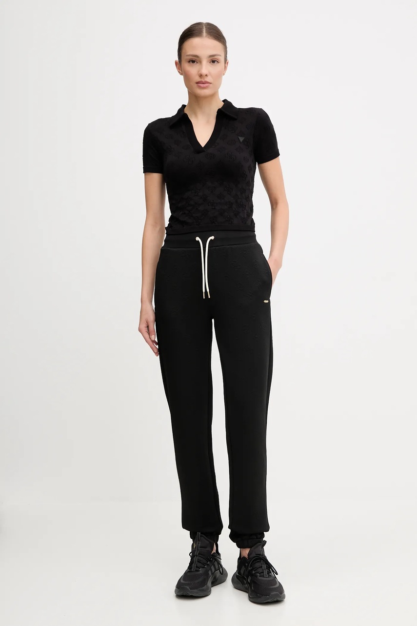 Спортивные штаны Guess PEONY цвет чёрный однотонные V5YB06 KBSL2
