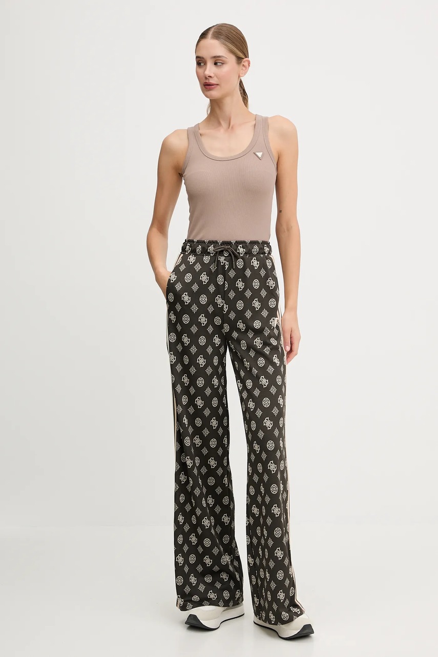 Спортивные штаны Guess PEONY цвет бежевый узор V5YB10 K0282 Спортивные штаны Guess PEONY цвет бежевый узор V5YB10 K0282