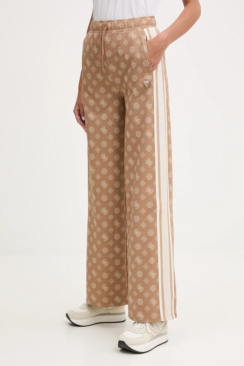 Levně Tepláky Guess PEONY dámské, hnědá barva, V5YB10 K0282