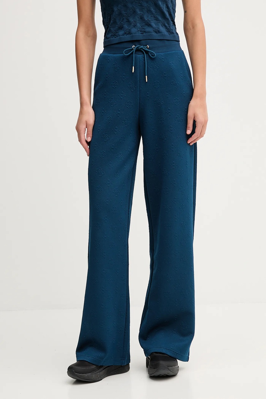 Levně Tepláky Guess PEONY dámské, modrá barva, V5YB19 KBSL2