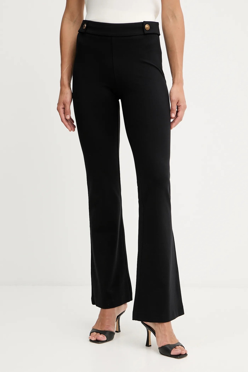 Levně Kalhoty Guess MAELICE dámské, černá barva, zvony, high waist, W5YB0I KCMU2
