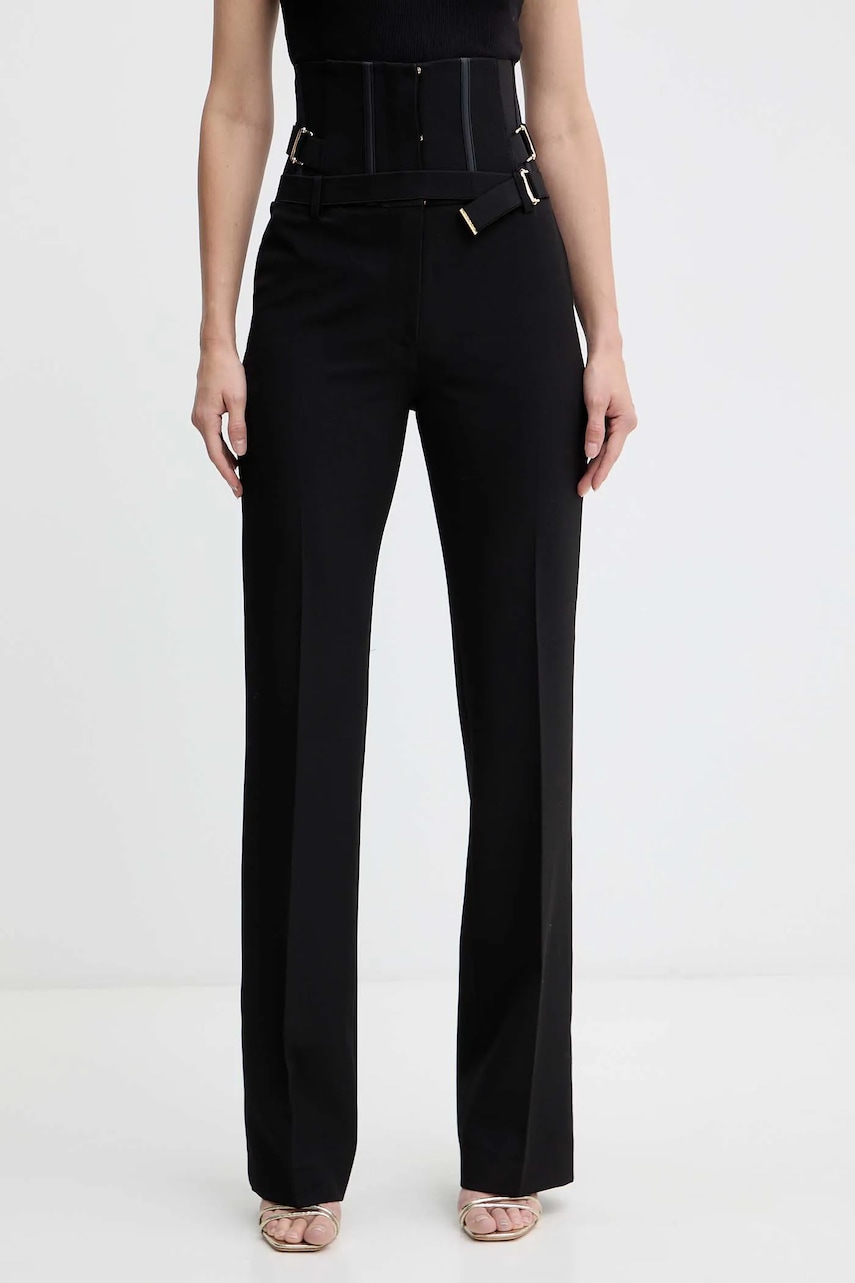 Levně Kalhoty Pinko dámské, černá barva, zvony, high waist, 105654 A2QV