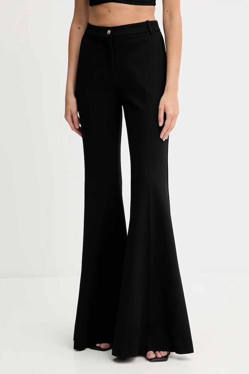 Levně Kalhoty Pinko dámské, černá barva, zvony, high waist, 105705 A24C
