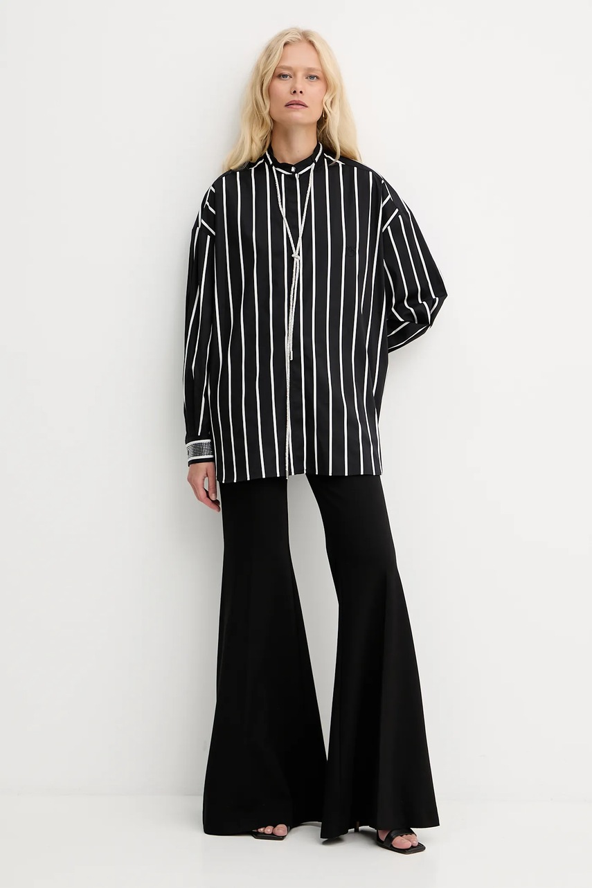 Брюки Pinko цвет чёрный клёш высокая посадка 105705 A24C