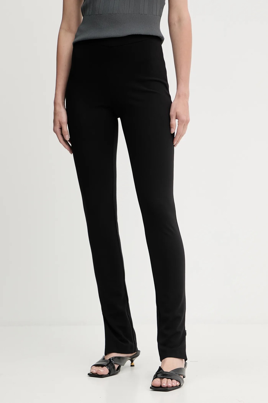 Levně Kalhoty Pinko dámské, černá barva, přiléhavé, high waist, 105457 A15M