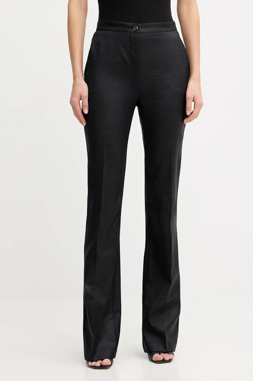 Levně Kalhoty s příměsí vlny Pinko černá barva, zvony, high waist, 106124 A305