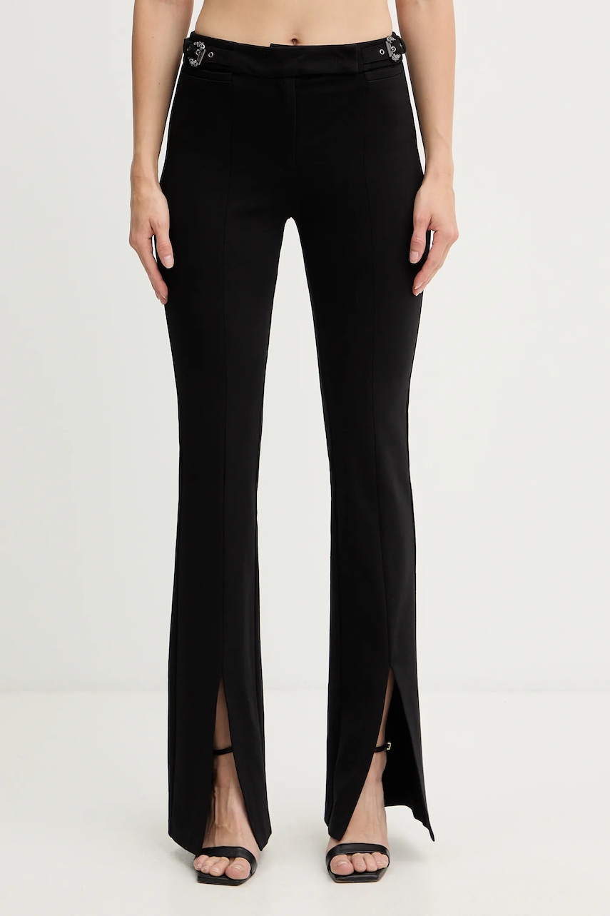 Levně Kalhoty Versace Jeans Couture dámské, černá barva, zvony, high waist, 79HAA103 J0092