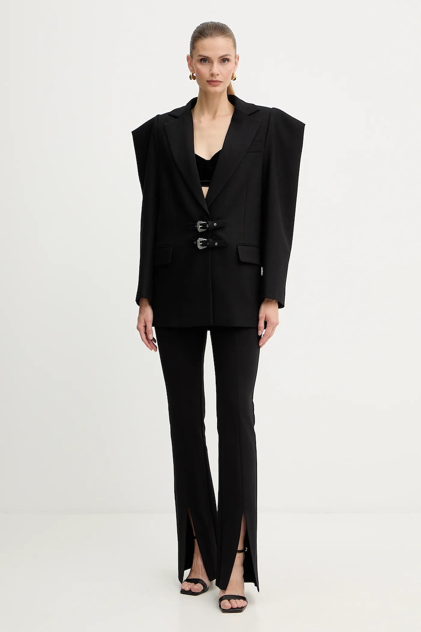 Versace Jeans Couture pantaloni culoarea negru, evazați, high waist, 79HAA103 J0092