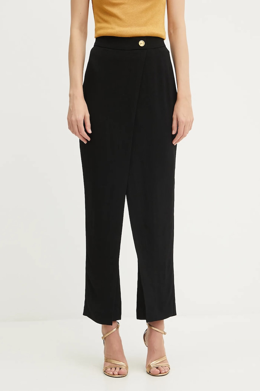 Levně Kalhoty Marciano Guess ARIANA dámské, černá barva, high waist, 5YGB06 7341A