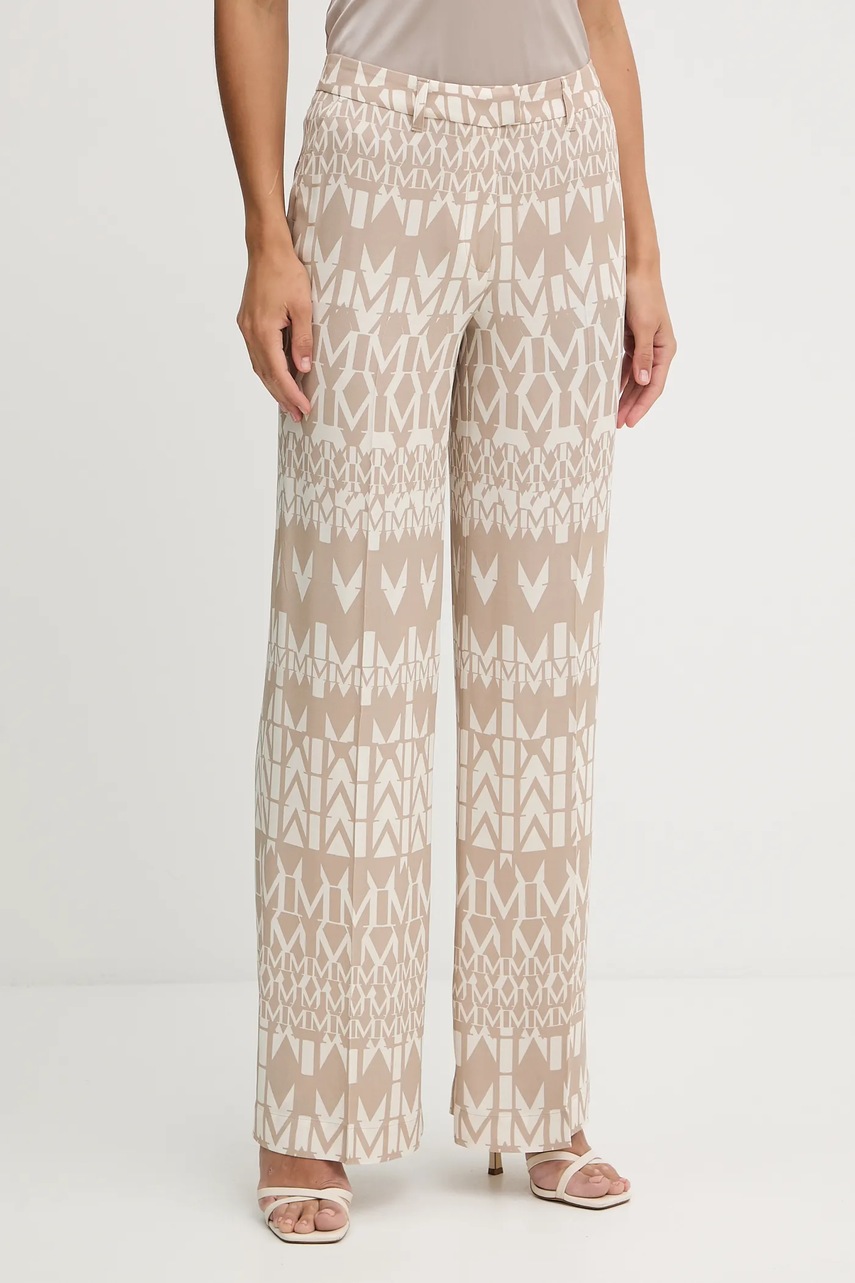 Levně Kalhoty Marciano Guess BRITNEY dámské, béžová barva, široké, high waist, 5YGB21 7352A