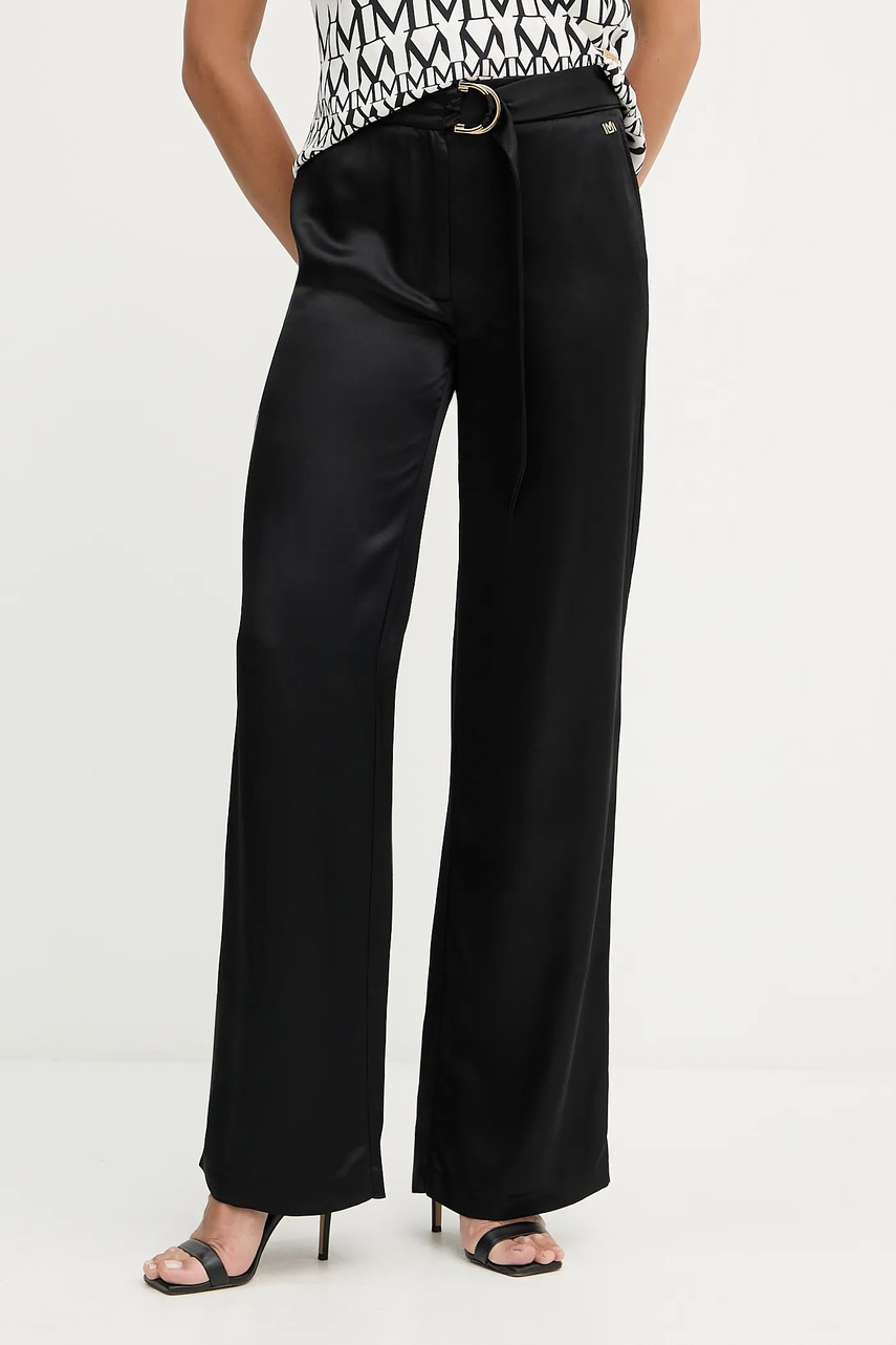 Kalhoty Marciano Guess IVA dámské, černá barva, široké, high waist, 5YGB17 7350A
