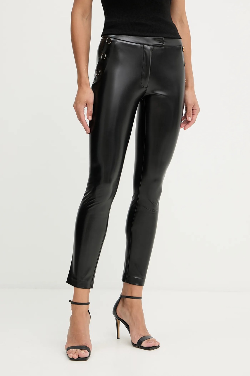 Levně Kalhoty Marciano Guess FERGIE dámské, černá barva, přiléhavé, high waist, 5YGB16 7363A