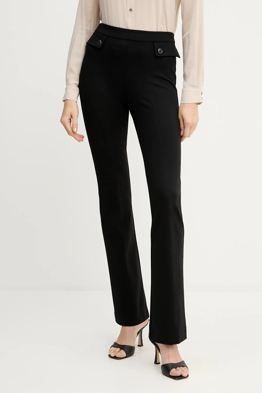Levně Kalhoty Marciano Guess GWEN dámské, černá barva, zvony, high waist, 5YGB10 7160A