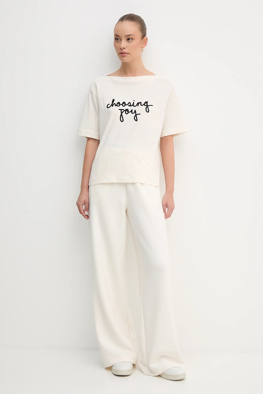 Спортивные штаны United Colors of Benetton цвет бежевый меланж 3QAFDF01D