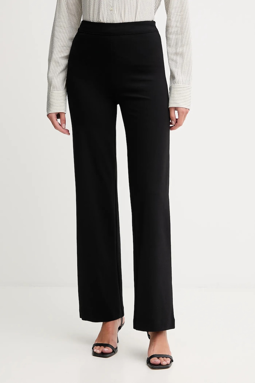 United Colors of Benetton pantaloni culoarea negru, drept, high waist, 47CKDF0A1