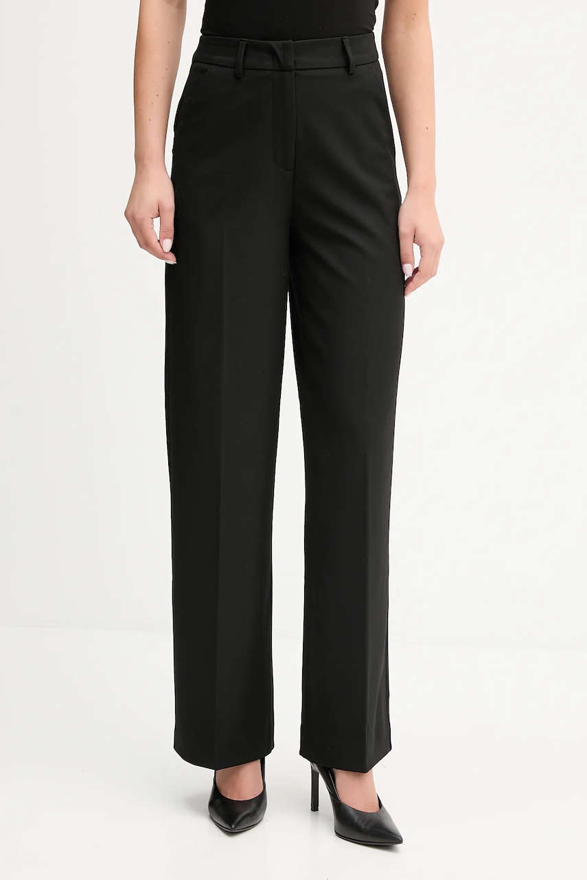 United Colors of Benetton pantaloni culoarea negru, drept, high waist, 4L4HDF07F