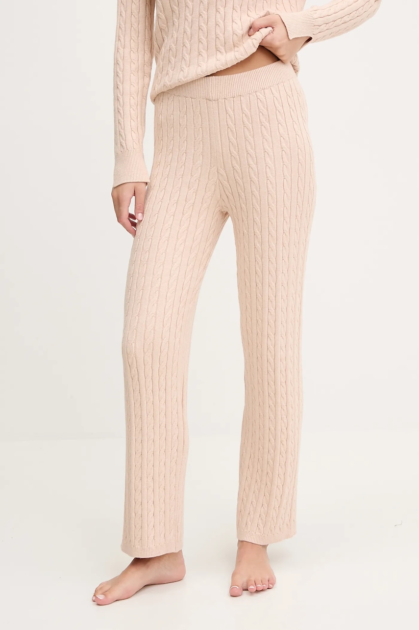 Chantelle pantaloni de trening TWIST culoarea bej, uni, C1A2E0