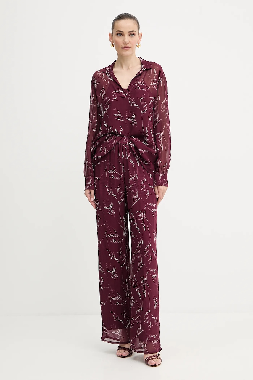 Брюки Armani Exchange цвет бордовый прямые высокая посадка XW001337 AF12051 Брюки Armani Exchange цвет бордовый прямые высокая посадка XW001337 AF12051