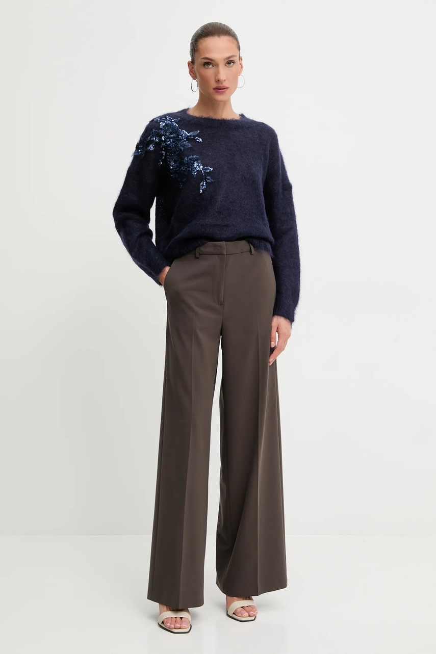 Брюки Blugirl Blumarine цвет коричневый широкие высокая посадка RF5090.T5771