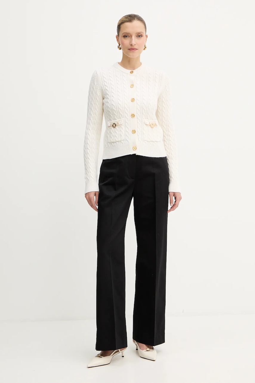 Хлопковые брюки Patou цвет чёрный прямые высокая посадка TR0020074 Хлопковые брюки Patou цвет чёрный прямые высокая посадка TR0020074