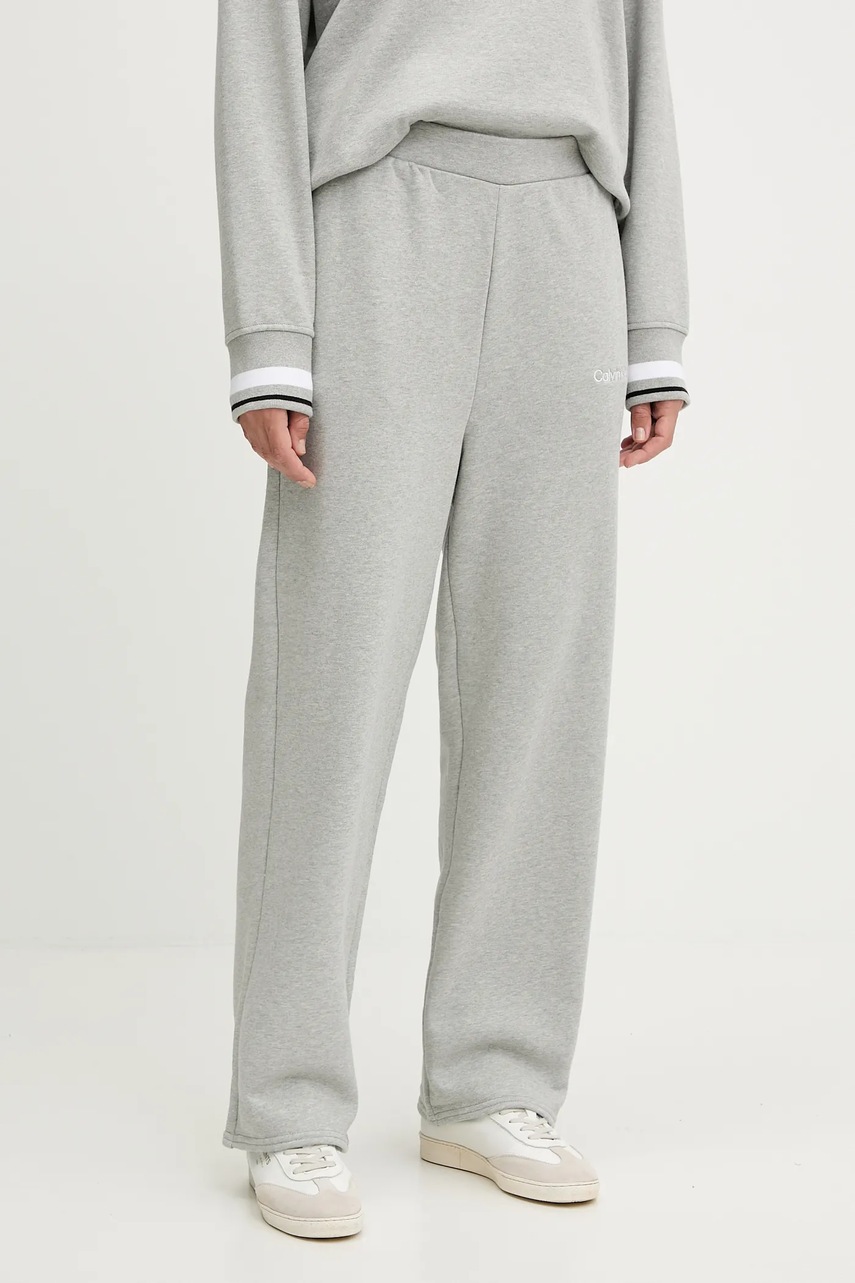 Levně Tepláky Calvin Klein Performance dámské, šedá barva, LVGWF5P627