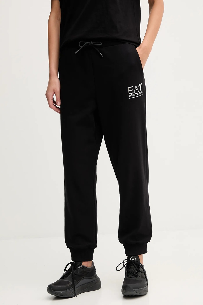 EA7 Emporio Armani pantaloni de trening culoarea negru, cu imprimeu, AF12473.7W000418