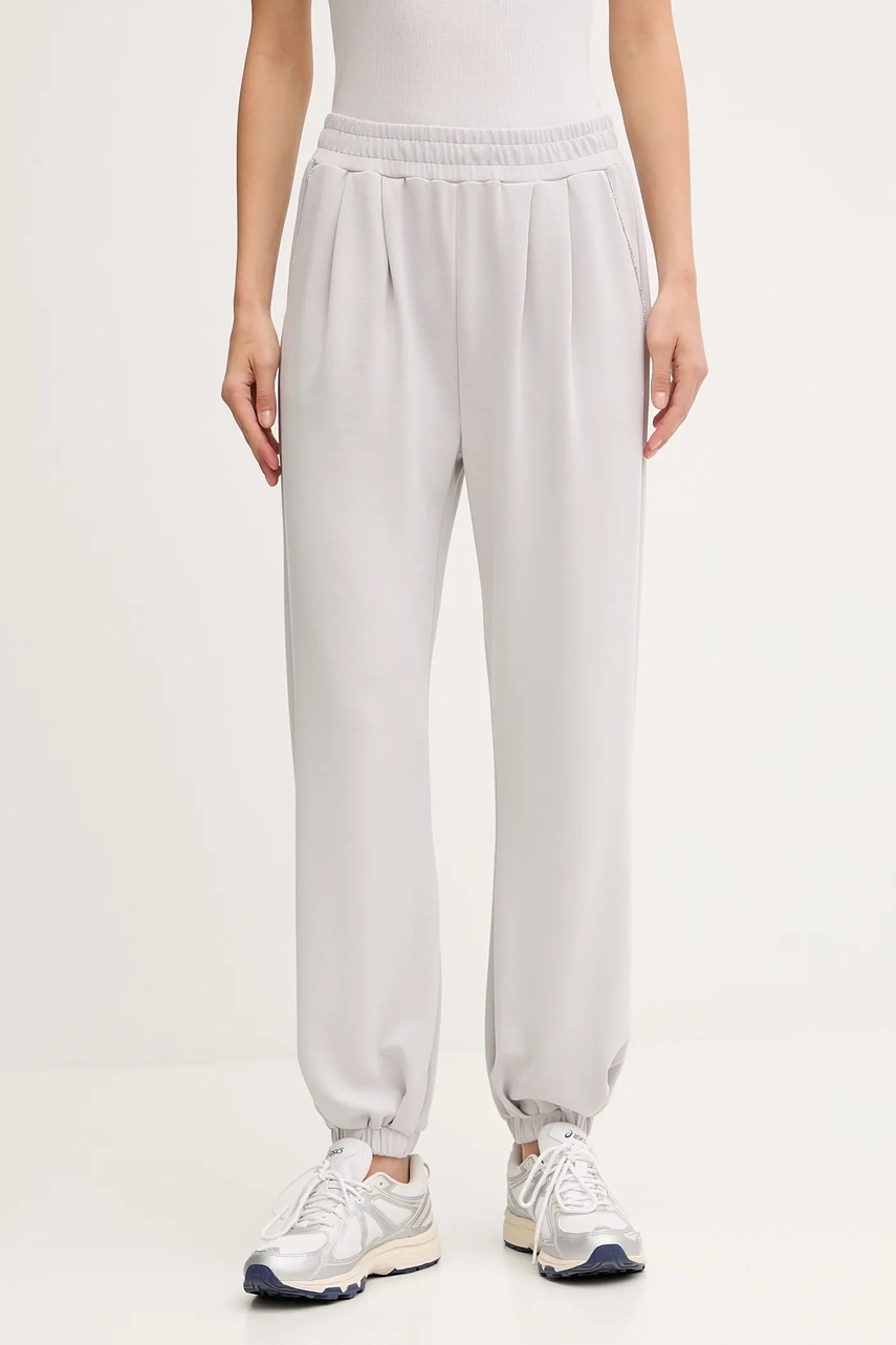 Levně Tepláky EA7 Emporio Armani šedá barva, AF12643.7W000446