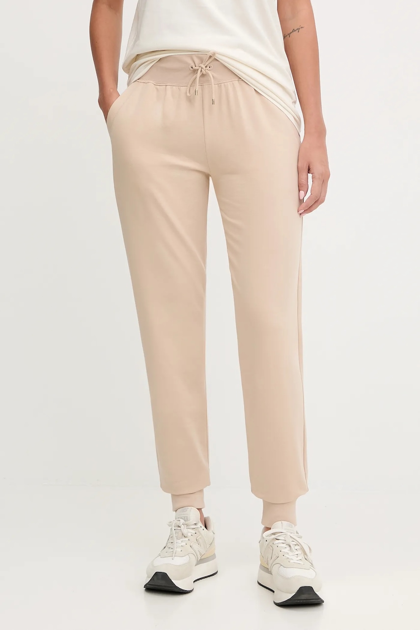 Levně Tepláky EA7 Emporio Armani dámské, béžová barva, AF13135.7W000461