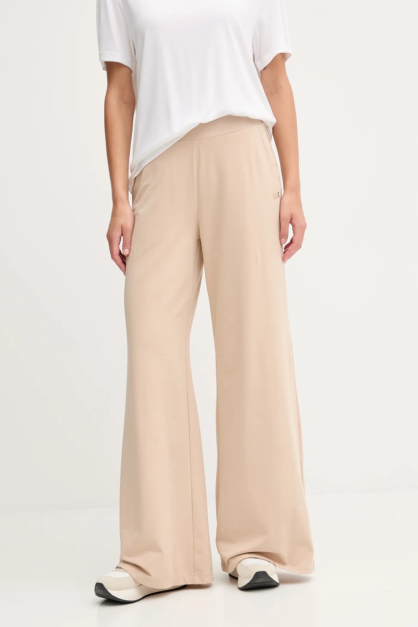 Levně Tepláky EA7 Emporio Armani dámské, béžová barva, AF13135.7W000462