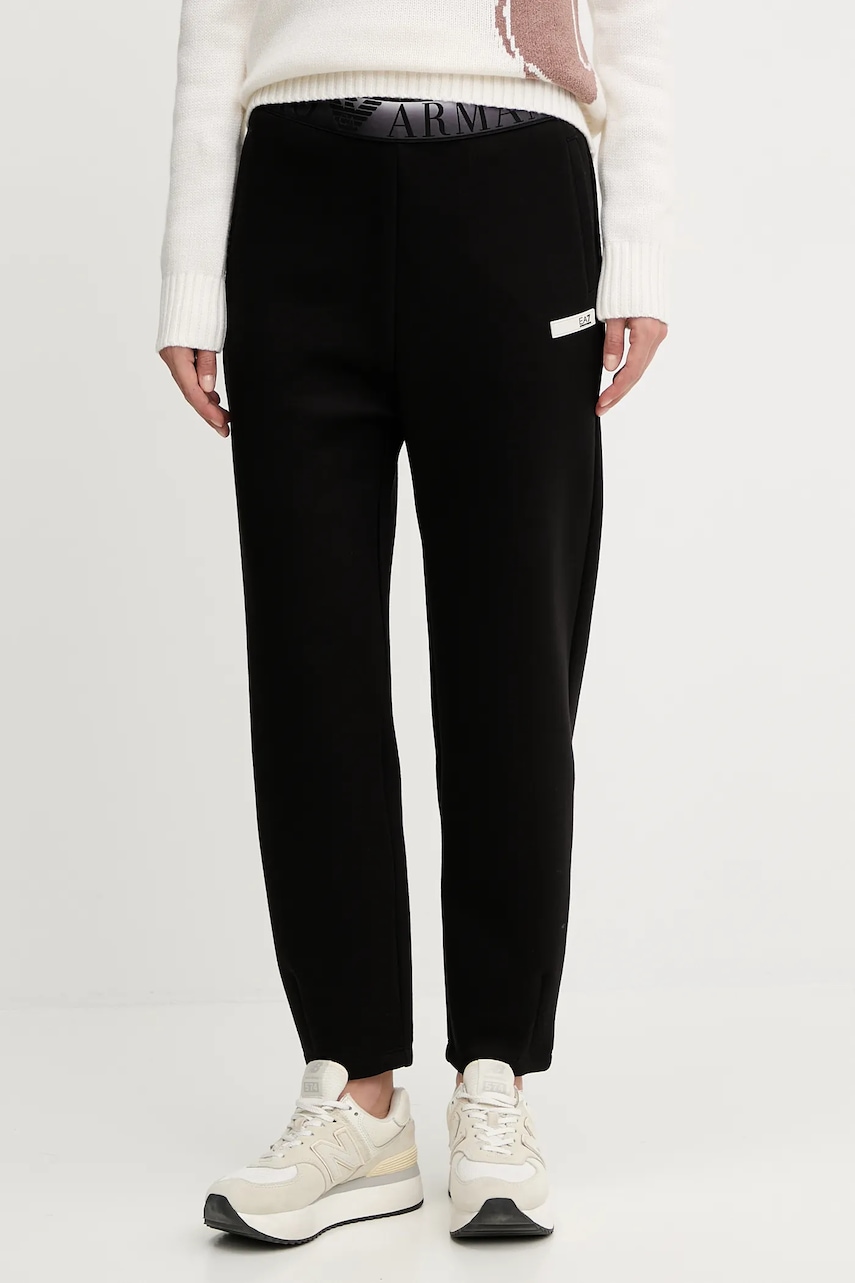 Levně Tepláky EA7 Emporio Armani černá barva, s aplikací, AF13151.7W000678